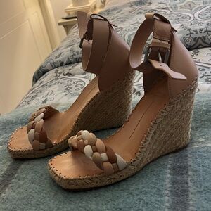 Dolce Vita Tan and Cream Wedges